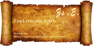 Zselinszky Edit névjegykártya